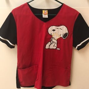 Snoopy Scrub Top Large